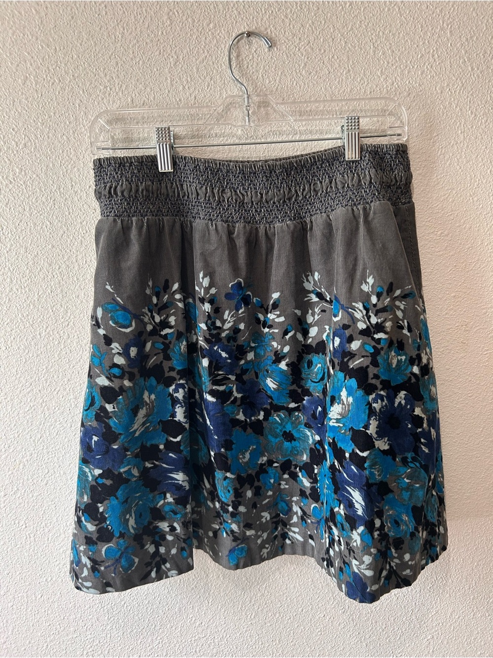 Free People Smocked Waist Floral Skirt